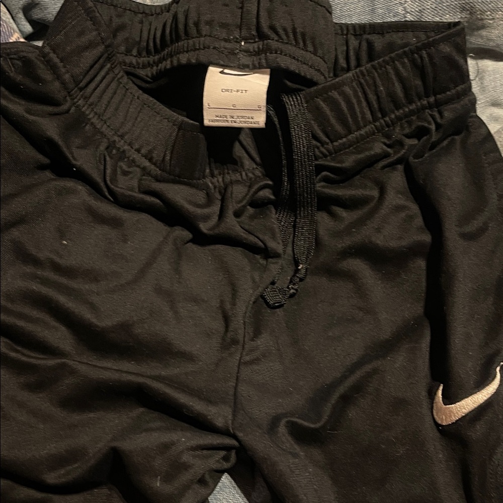 Nike Kids Black Sweatpants with White Logo